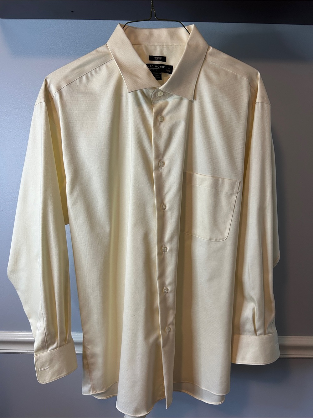 Pronto Uomo Cream Long-Sleeve Dress Shirt